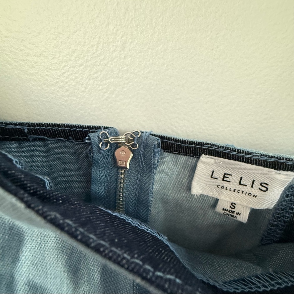 Colorblock Denim Crop Top Le Lis - Picture 7 of 8